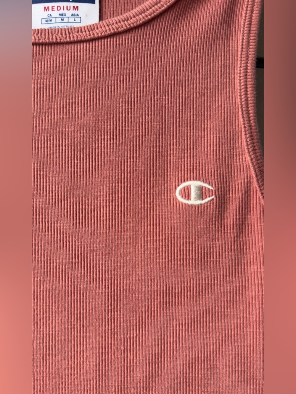 Champion Dusty Rose Ribbed Cropped Tank - Picture 2 of 5